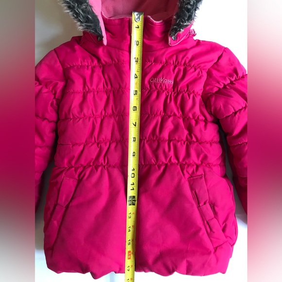 OshKosh B’Gosh Cozy Quilted Faux Fur Hooded Parka Jacket, 4T, luscious pink - Picture 3 of 8